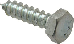 Value Collection - 1/4" Screw, 1" Length Under Head, Steel, Hex Head Lag Screw - Zinc Plated, Grade 2 - Industrial Tool & Supply