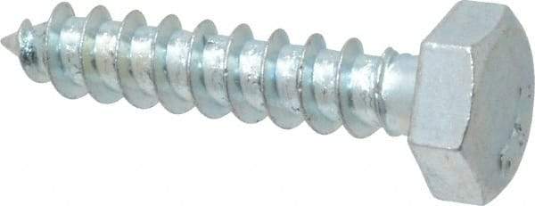 Value Collection - 1/4" Screw, 1-1/4" Length Under Head, Steel, Hex Head Lag Screw - Zinc Plated, Grade 2 - Industrial Tool & Supply