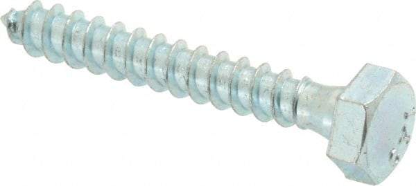 Value Collection - 1/4" Screw, 1-3/4" Length Under Head, Steel, Hex Head Lag Screw - Zinc Plated, Grade 2 - Industrial Tool & Supply
