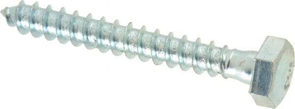 Value Collection - 1/4" Screw, 2" Length Under Head, Steel, Hex Head Lag Screw - Zinc Plated, Grade 2 - Industrial Tool & Supply