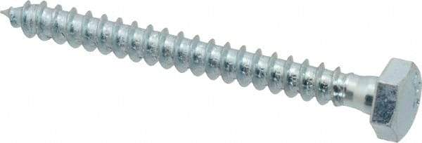 Value Collection - 1/4" Screw, 2-1/2" Length Under Head, Steel, Hex Head Lag Screw - Zinc Plated, Grade 2 - Industrial Tool & Supply