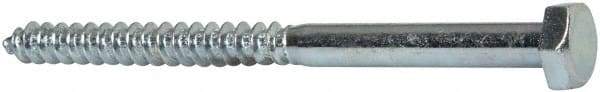 Value Collection - 1/4" Screw, 3-1/2" Length Under Head, Steel, Hex Head Lag Screw - Zinc Plated, Grade 2 - Industrial Tool & Supply