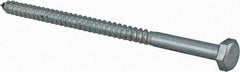 Value Collection - 1/4" Screw, 4-1/2" Length Under Head, Steel, Hex Head Lag Screw - Zinc Plated, Grade 2 - Industrial Tool & Supply
