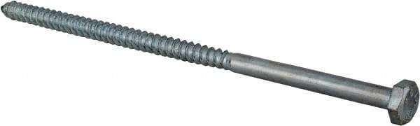 Value Collection - 1/4" Screw, 6" Length Under Head, Steel, Hex Head Lag Screw - Zinc Plated, Grade 2 - Industrial Tool & Supply