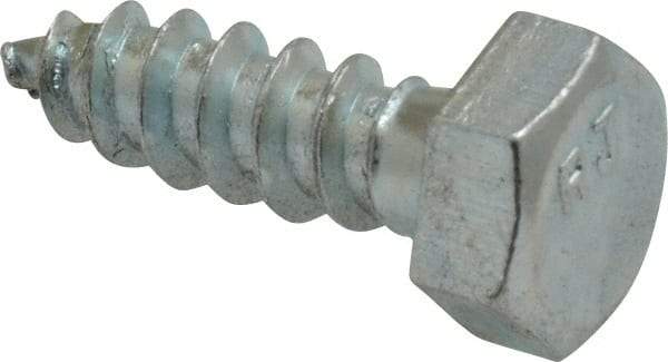 Value Collection - 5/16" Screw, 1" Length Under Head, Steel, Hex Head Lag Screw - Zinc Plated, Grade 2 - Industrial Tool & Supply