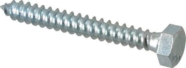 Value Collection - 5/16" Screw, 2-1/2" Length Under Head, Steel, Hex Head Lag Screw - Zinc Plated, Grade 2 - Industrial Tool & Supply