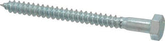 Value Collection - 5/16" Screw, 3-1/2" Length Under Head, Steel, Hex Head Lag Screw - Zinc Plated, Grade 2 - Industrial Tool & Supply