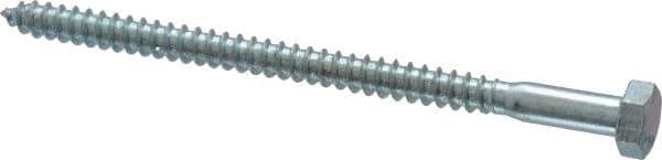 Value Collection - 5/16" Screw, 5" Length Under Head, Steel, Hex Head Lag Screw - Zinc Plated, Grade 2 - Industrial Tool & Supply