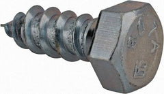 Value Collection - 3/8" Screw, 1" Length Under Head, Steel, Hex Head Lag Screw - Zinc Plated, Grade 2 - Industrial Tool & Supply