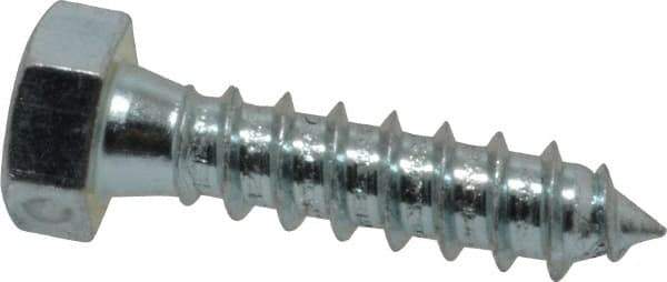 Value Collection - 3/8" Screw, 1-1/2" Length Under Head, Steel, Hex Head Lag Screw - Zinc Plated, Grade 2 - Industrial Tool & Supply