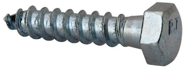 Value Collection - 3/8" Screw, 1-3/4" Length Under Head, Steel, Hex Head Lag Screw - Zinc Plated, Grade 2 - Industrial Tool & Supply