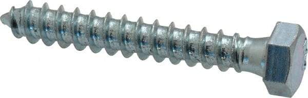 Value Collection - 3/8" Screw, 2-1/2" Length Under Head, Steel, Hex Head Lag Screw - Zinc Plated, Grade 2 - Industrial Tool & Supply