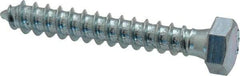 Value Collection - 3/8" Screw, 2-1/2" Length Under Head, Steel, Hex Head Lag Screw - Zinc Plated, Grade 2 - Industrial Tool & Supply