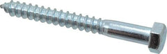 Value Collection - 3/8" Screw, 3-1/2" Length Under Head, Steel, Hex Head Lag Screw - Zinc Plated, Grade 2 - Industrial Tool & Supply