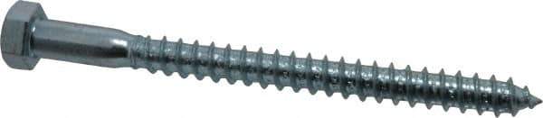 Value Collection - 3/8" Screw, 4-1/2" Length Under Head, Steel, Hex Head Lag Screw - Zinc Plated, Grade 2 - Industrial Tool & Supply