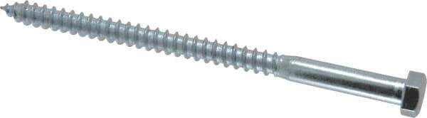 Value Collection - 3/8" Screw, 6" Length Under Head, Steel, Hex Head Lag Screw - Zinc Plated, Grade 2 - Industrial Tool & Supply