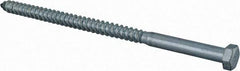 Value Collection - 3/8" Screw, 7" Length Under Head, Steel, Hex Head Lag Screw - Zinc Plated, Grade 2 - Industrial Tool & Supply
