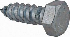 Value Collection - 1/2" Screw, 1-1/2" Length Under Head, Steel, Hex Head Lag Screw - Zinc Plated, Grade 2 - Industrial Tool & Supply