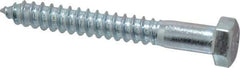 Value Collection - 1/2" Screw, 4" Length Under Head, Steel, Hex Head Lag Screw - Zinc Plated, Grade 2 - Industrial Tool & Supply