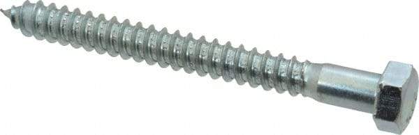 Value Collection - 1/2" Screw, 5" Length Under Head, Steel, Hex Head Lag Screw - Zinc Plated, Grade 2 - Industrial Tool & Supply