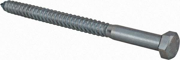 Value Collection - 1/2" Screw, 7" Length Under Head, Steel, Hex Head Lag Screw - Zinc Plated, Grade 2 - Industrial Tool & Supply