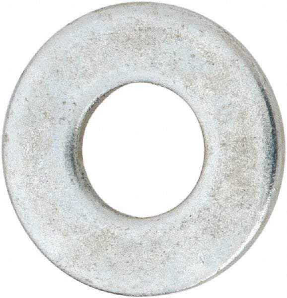 Value Collection - #10 Screw, Steel USS Flat Washer - 3/16" ID x 9/16" OD, 0.0469" Thick, Zinc-Plated Finish - Industrial Tool & Supply