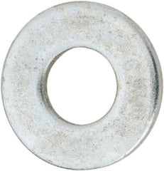 Value Collection - #10 Screw, Steel USS Flat Washer - 3/16" ID x 9/16" OD, 0.0469" Thick, Zinc-Plated Finish - Industrial Tool & Supply