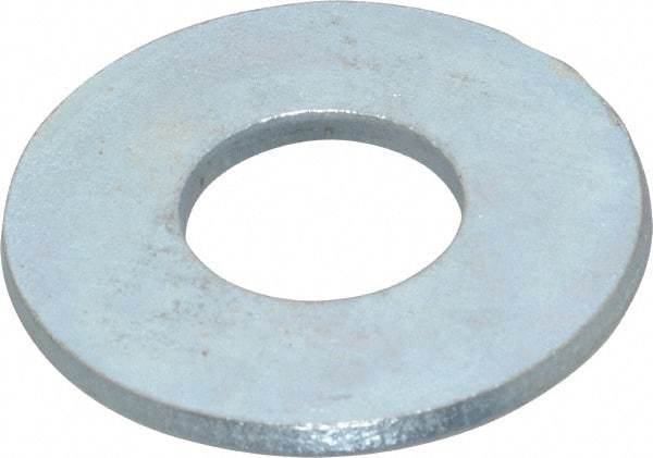 Value Collection - 1" Screw, Steel USS Flat Washer - 1-1/16" ID x 2-1/2" OD, 0.1719" Thick, Zinc-Plated Finish - Industrial Tool & Supply