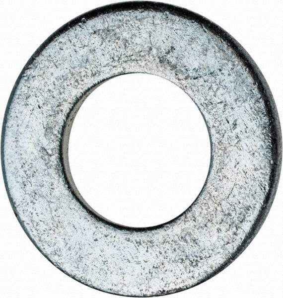 Value Collection - 9/16" Screw, Steel SAE Flat Washer - 19/32" ID x 1-3/16" OD, 3/32" Thick, Zinc-Plated Finish - Industrial Tool & Supply