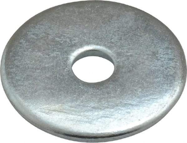 Value Collection - #10 Screw, Steel Fender Flat Washer - 3/16" ID x 1" OD, 0.047" Thick, Zinc-Plated Finish - Industrial Tool & Supply