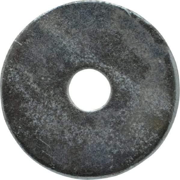Value Collection - 1/4" Screw, Steel Fender Flat Washer - 1/4" ID x 1-1/4" OD, 0.049" Thick, Zinc-Plated Finish - Industrial Tool & Supply