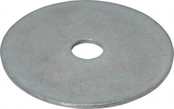 Value Collection - 1/4" Screw, Steel Fender Flat Washer - 1/4" ID x 1-1/2" OD, 0.049" Thick, Zinc-Plated Finish - Industrial Tool & Supply