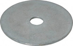 Value Collection - 1/4" Screw, Steel Fender Flat Washer - 1/4" ID x 1-1/2" OD, 0.049" Thick, Zinc-Plated Finish - Industrial Tool & Supply