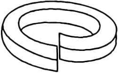 Value Collection - M36, 36.5mm ID, 58.2mm OD, 6mm Thick Split Lock Washer - Grade 8 Spring Steel, Zinc-Plated Finish, 36.5mm Min ID, 37.7mm Max ID - Industrial Tool & Supply