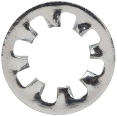Value Collection - #10 Screw, 0.204" ID, Steel Internal Tooth Lock Washer - 0.381" OD, Zinc-Plated, Grade 2 - Industrial Tool & Supply