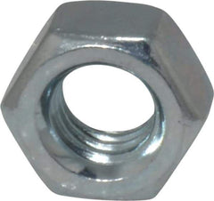Value Collection - 5/16-18 UNC Steel Right Hand Hex Nut - 1/2" Across Flats, 0.2656" High, Zinc-Plated Finish - Industrial Tool & Supply