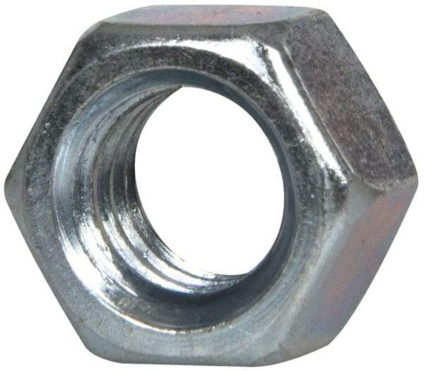 Value Collection - 3/8-16 UNC Steel Right Hand Hex Nut - 9/16" Across Flats, 0.3281" High, Zinc-Plated Finish - Industrial Tool & Supply