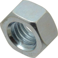 Value Collection - 7/16-14 UNC Steel Right Hand Hex Nut - 11/16" Across Flats, 3/8" High, Zinc-Plated Finish - Industrial Tool & Supply