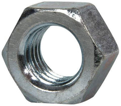 Value Collection - 1/2-13 UNC Steel Right Hand Hex Nut - 3/4" Across Flats, 7/16" High, Zinc-Plated Finish - Industrial Tool & Supply