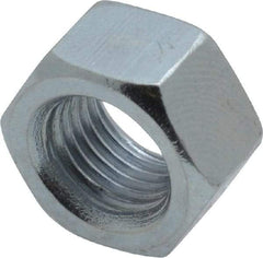 Value Collection - 3/8-24 UNF Steel Right Hand Hex Nut - 9/16" Across Flats, 0.3281" High, Zinc-Plated Finish - Industrial Tool & Supply
