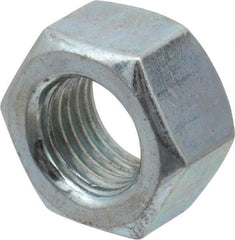 Value Collection - 7/16-20 UNF Steel Right Hand Hex Nut - 11/16" Across Flats, 3/8" High, Zinc-Plated Finish - Industrial Tool & Supply
