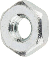 Value Collection - #10-24 UNC Steel Right Hand Machine Screw Hex Nut - 3/8" Across Flats, 1/8" High, Zinc-Plated Finish - Industrial Tool & Supply