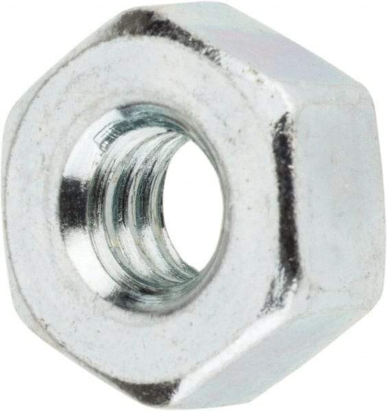 Value Collection - 1/4-20 UNC Steel Right Hand Heavy Hex Nut - 1/2" Across Flats, 0.2344" High, Zinc-Plated Finish - Industrial Tool & Supply