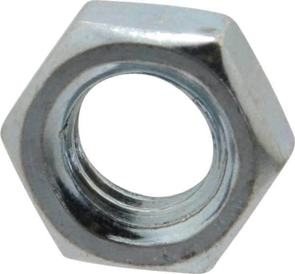 Value Collection - 3/8-16 UNC Steel Right Hand Hex Jam Nut - 9/16" Across Flats, 0.2188" High, Zinc-Plated Finish - Industrial Tool & Supply