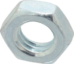Value Collection - 7/16-14 UNC Steel Right Hand Hex Jam Nut - 11/16" Across Flats, 1/4" High, Zinc-Plated Finish - Industrial Tool & Supply