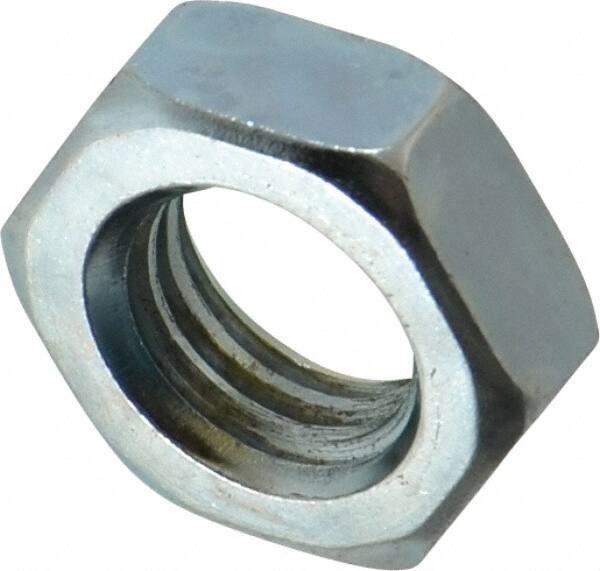 Value Collection - 9/16-12 UNC Steel Right Hand Hex Jam Nut - 7/16" Across Flats, 5/16" High, Zinc-Plated Finish - Industrial Tool & Supply