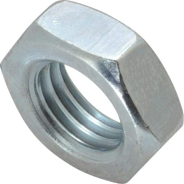 Value Collection - 3/4-10 UNC Steel Right Hand Hex Jam Nut - 1-1/8" Across Flats, 0.4219" High, Zinc-Plated Finish - Industrial Tool & Supply