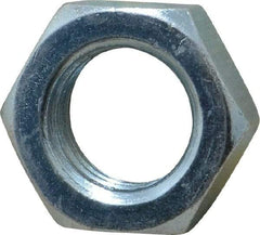 Value Collection - 1-8 UNC Steel Right Hand Hex Jam Nut - 1-1/2" Across Flats, 0.5469" High, Zinc-Plated Finish - Industrial Tool & Supply