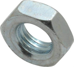 Value Collection - 5/16-24 UNF Steel Right Hand Hex Jam Nut - 1/2" Across Flats, 3/16" High, Zinc-Plated Finish - Industrial Tool & Supply