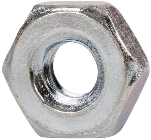Value Collection - 7/16-20 UNF Steel Right Hand Hex Jam Nut - 11/16" Across Flats, 1/4" High, Zinc-Plated Finish - Industrial Tool & Supply